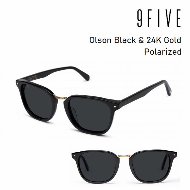 サングラス 9FIVE OLSON BLACK&24K GOLD Polarized 偏光レンズ ナイン