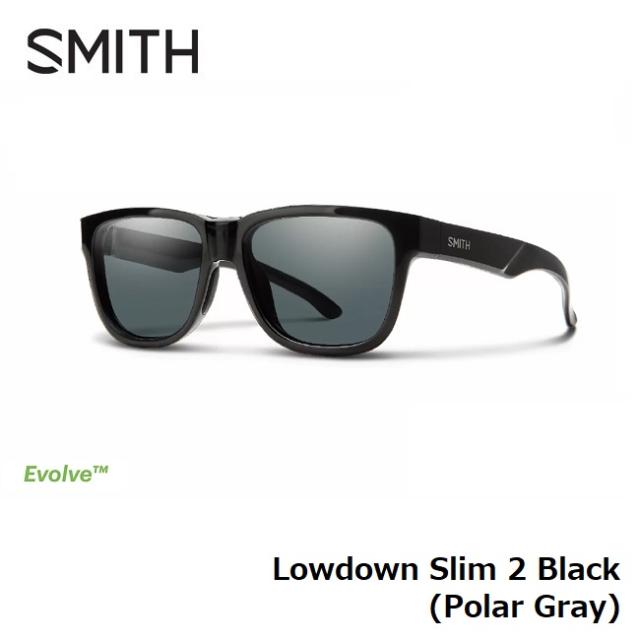 サングラス スミス SMITH Lowdown Slim 2 Black (Polar Gray) ローダウン スリム 偏光レンズの通販は