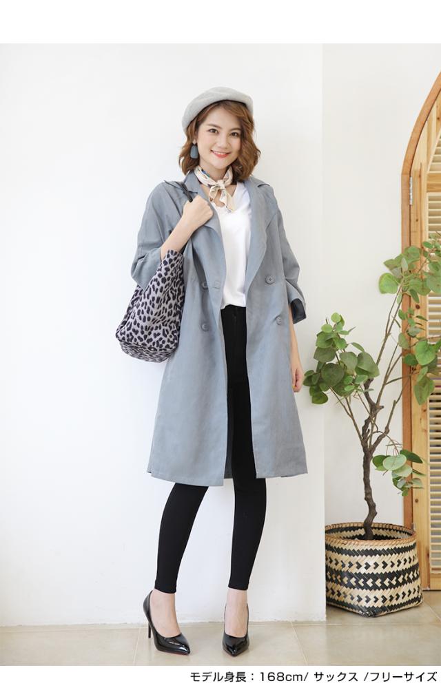 トレンチコート アウター 七分袖 撥水 チェスターコート コート スプリングコート ロング 無地 ブラック ブルー レディース ファッショの通販はau Pay マーケット ワンピスター