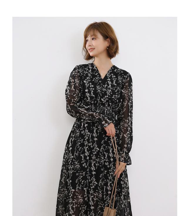 新色入荷マキシワンピース レディース 花柄 Vネック