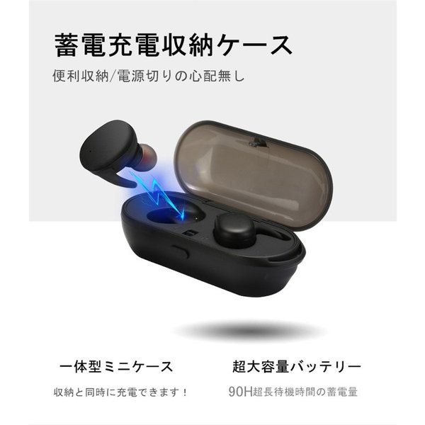 ☆Y30 Bluetoothイヤホン ワイヤレスイヤホン ブラック 高音質 ジム ちがい