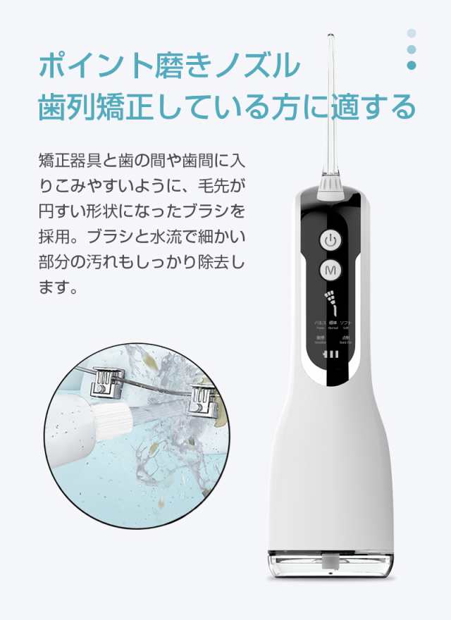 口腔洗浄機 ウォーターピック ジェットウォッシャー 歯垢除去 USB充電式