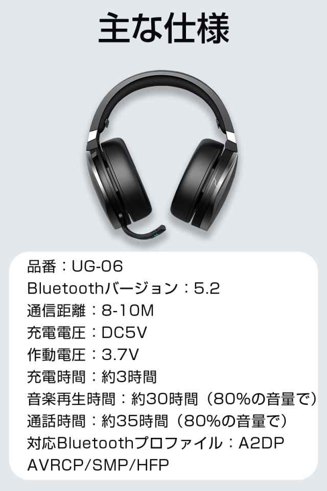 ゲーミングヘッドホン ワイヤレスイヤホン Bluetooth5.2 ゲーム