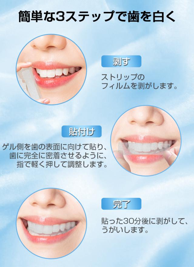 ホワイトニングストリップ 歯用ホワイトニングシート 自宅でセルフ