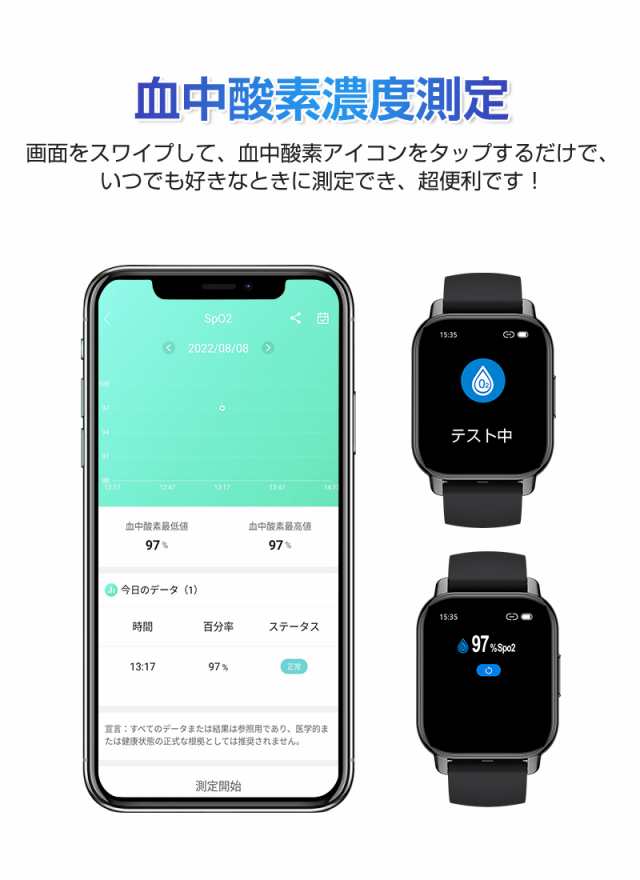 【通話機能付き】 スマートウォッチ 300mAh IP67 直接通話できる 着信 メッセージ通知 iPhone/Android対応 日本語説明書付き  90日保証付｜au PAY マーケット