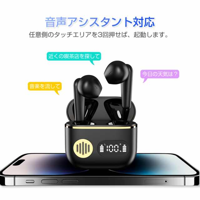 完全ワイヤレスイヤホン Bluetooth5.3 イヤホン インナーイヤー型