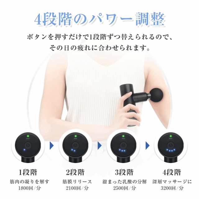 SLUB マッサージガン 筋膜リリース 4つの交換ヘッド 健康グッズ 肩こり トレーニング 筋肉痛 USB充電式 軽量 1年間保証付き  日本語取扱説の通販はau PAY マーケット - 明誠ショップ | au PAY マーケット－通販サイト