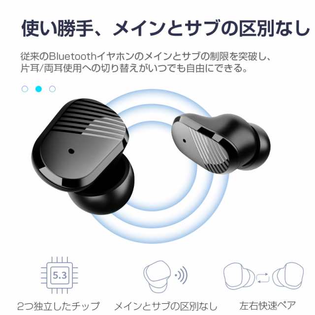 ワイヤレスイヤホン Bluetooth5.3 HiFi高音質 ハイレゾ 自動ペアリング