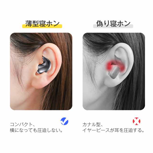 【昼夜兼用イヤホン】 寝ホン 睡眠用 イヤホン 寝返り痛くない ワイヤレス Bluetooth5.3 睡眠遮音 寝ながらイヤホン ミニサイズ 軽量