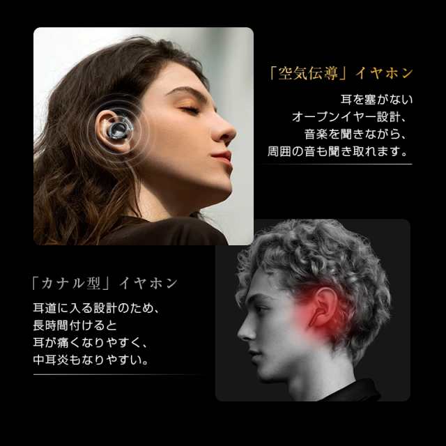 空気伝導ワイヤレスイヤホン OWS式 Bluetooth5.3 周囲の音が聞こえる