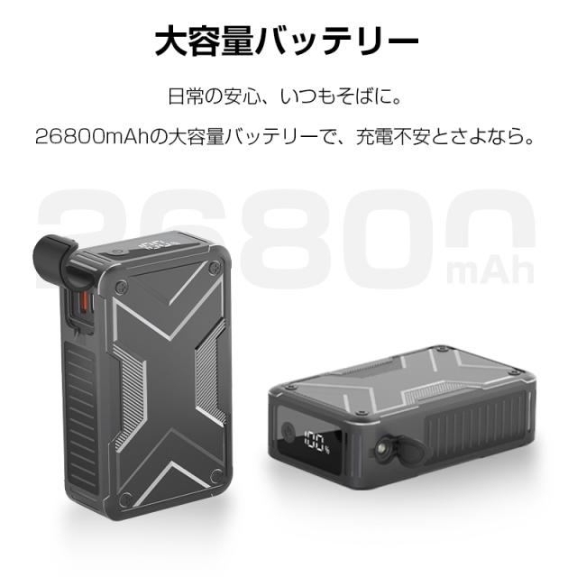 モバイルバッテリー 26800mAh 大容量 パワーバンク PD65W 急速充電 軽量 3台同時充電 Type-C出入力ポート USB-A出力 DC出力 iPhone 17/16充電 ノートパソコン充電 防災電源 携帯充電器 残電量表示 互換性抜群 PSE認証済 90日安心保証付き【PL保険加入済み製品・安心】