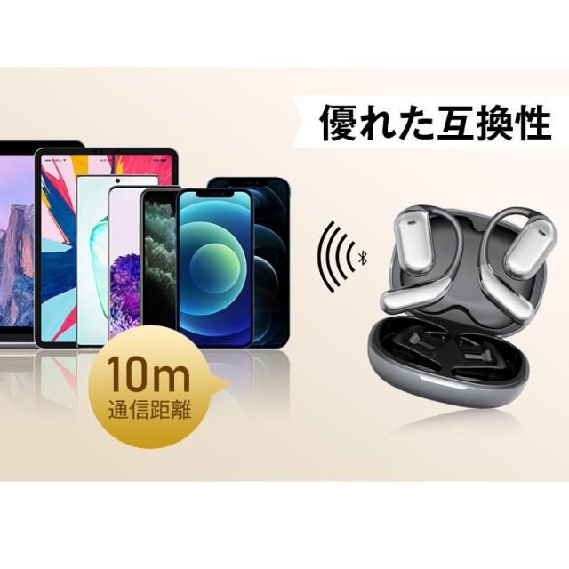 空気伝導イヤホン Bluetooth5.4 2.01インチ液晶付き 【2026最新型 タッチパネル搭載】周囲の音が聞こえる 耳掛け型 TWS＆OWS オープンイヤー式 Hi-Fi高音質 ENCノイズキャンセリング 左右分離型 コンパクト 安定装着 Type‐C充電 携帯便利 【PL保険加入済み製品・安心】_17