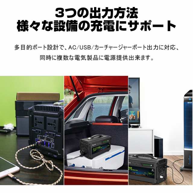 ポータブル電源 140000mAh/518Wh 緊急電源 車中泊 キャンプ 防災