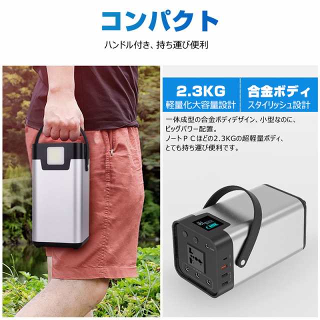 ポータブル電源 大容量60000mAh/222Wh 家庭用蓄電池 AC/DC/USB出力