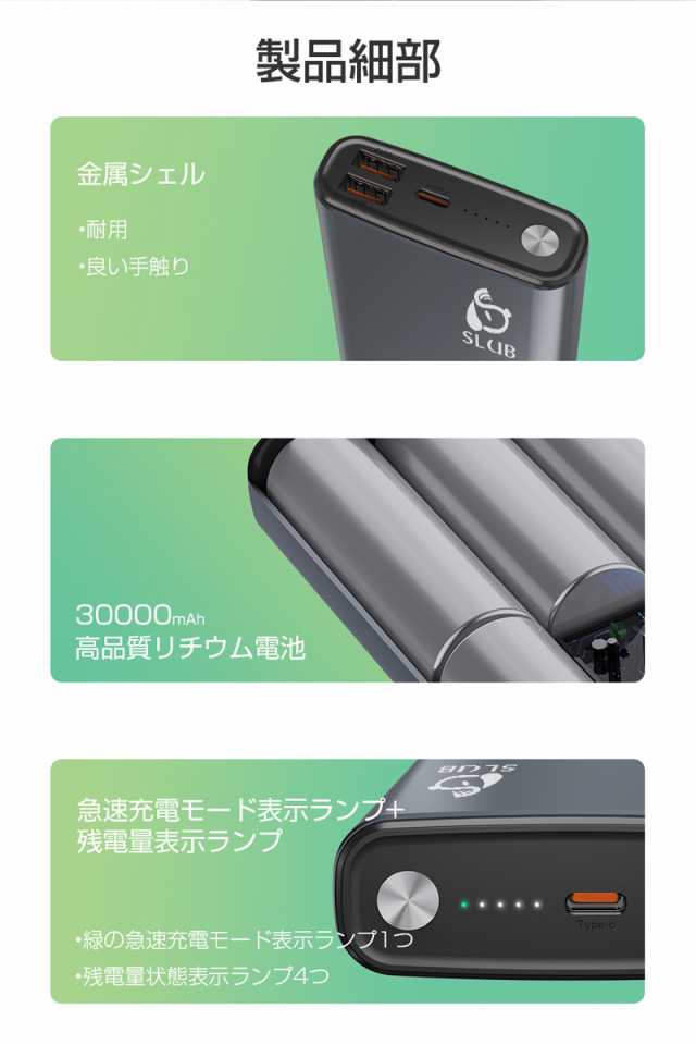 モバイルバッテリー 30000mAh 65Wスーパーチャージ 2つUSB出力 iPhone Android MacBook ノートパソコン  Switch等対応 PSE認証の通販はau PAY マーケット - 明誠ショップ | au PAY マーケット－通販サイト