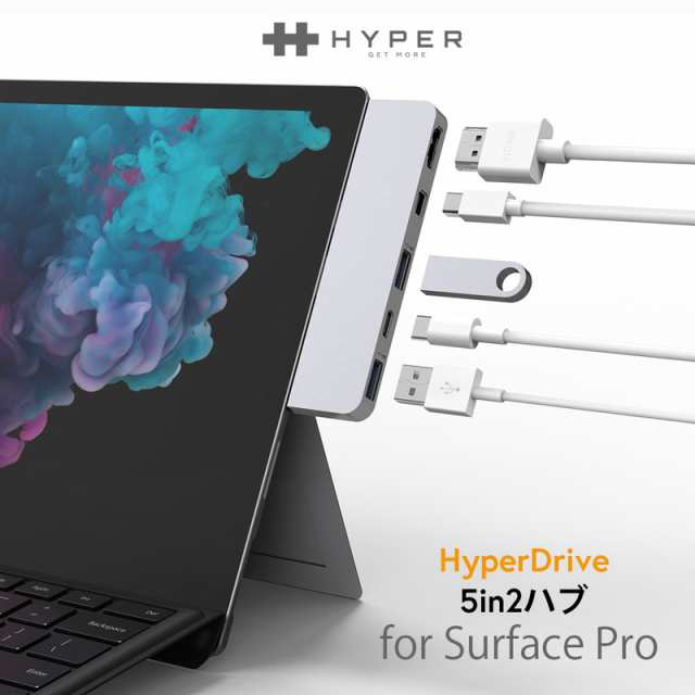 Hyperdrive Surface Pro 4 5 6 専用 5in2 Hub ハブ 5ポート 4k高画質 持ち運びに便利 4k Hdmi Mini Displayポート 2 Usb A 3 0 最新suの通販はau Pay マーケット Mycase Casual