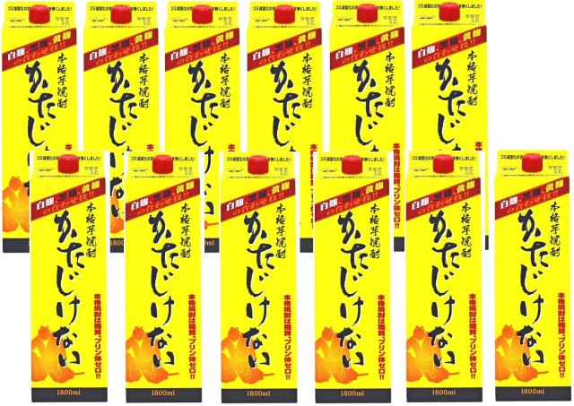 芋焼酎 かたじけない パック 25° 1800ml 12本 黒麹 白麹 黄麹 ブレンド 仕込 鹿児島県 さつま無双