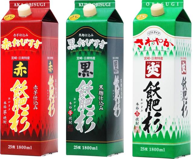 ギフト プレゼント クリスマス 父の日 家飲み [焼酎 飲み比べセット] 霧島に匹敵！ 飫肥杉＆黒飫肥杉＆赤飫肥杉 25度 1800mlパック×3本 宮崎県 井上酒造の通販は