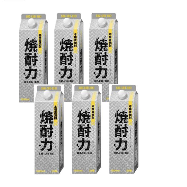 ギフト プレゼント クリスマス 父の日 家飲み 本格麦焼酎 焼酎力（しょうちゅうりき）麦 25°  1.8Lパック 6本入 1ケース単位 宮崎県 井上酒造 一部地域送料無料