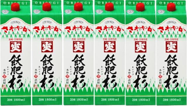 ギフト プレゼント クリスマス 父の日 家飲み ヤマト運輸にて 本格芋焼酎 20°爽さわやか 飫肥杉1.8Lパック 1ケース単位 宮崎県 井上酒造一部地域送料無料
