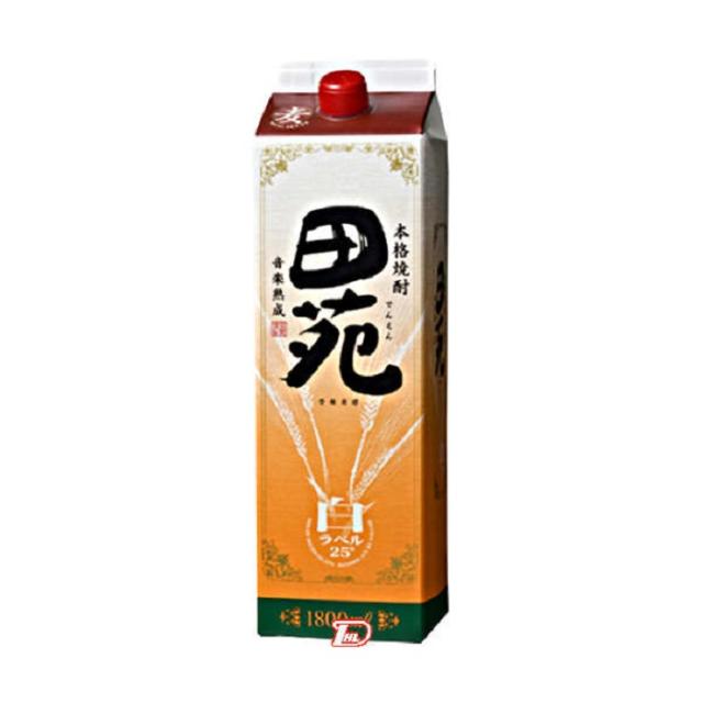 ギフト プレゼント クリスマス 父の日 家飲み 人気商品 麦焼酎 25°田苑白ラベル 麦1.8Lパック 6本 鹿児島県 田苑酒造・一部地域送料無料