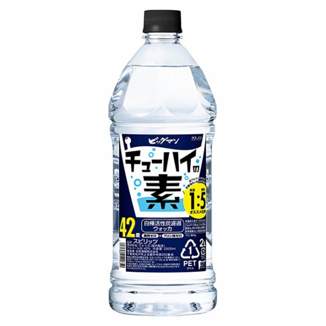 ギフト プレゼント 家飲み 家呑み 焼酎 焼酎甲類 スピリッツ ビッグマン チューハイの素 42度 2Lペット 1ケース6本入り 合同酒精の通販は