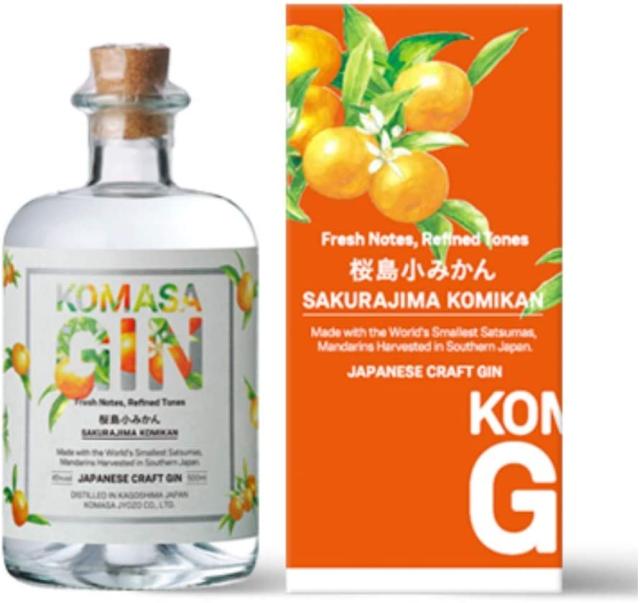 ギフト プレゼント クリスマス 父の日 家飲み 北海道 沖縄 離島除く ヤマト運輸 45度 ＫＯＭＡＳＡ ＧＩＮコマサ ジン 桜島小みかん 500ml瓶2本単位 専用箱入り ジン 鹿児島県 小正醸造