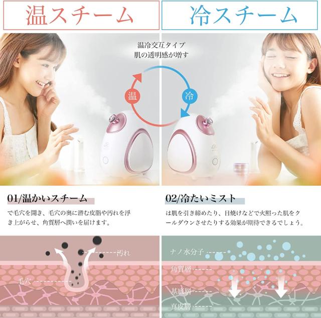 フェイススチーマー スチーマー美顔器 スチーマー 温冷 アロマ対応