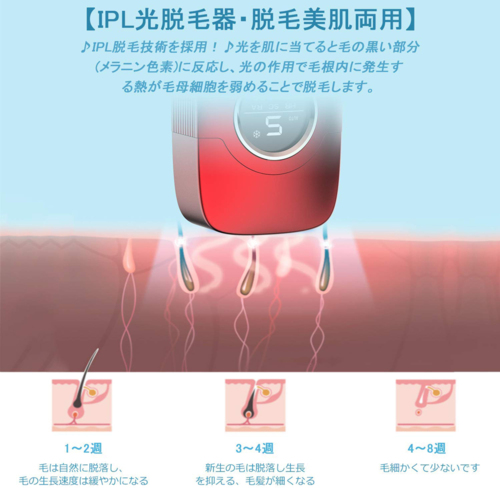 IPL 脱毛器 メンズ レディース 光脱毛器 4平方センチ 照射範囲 サロン