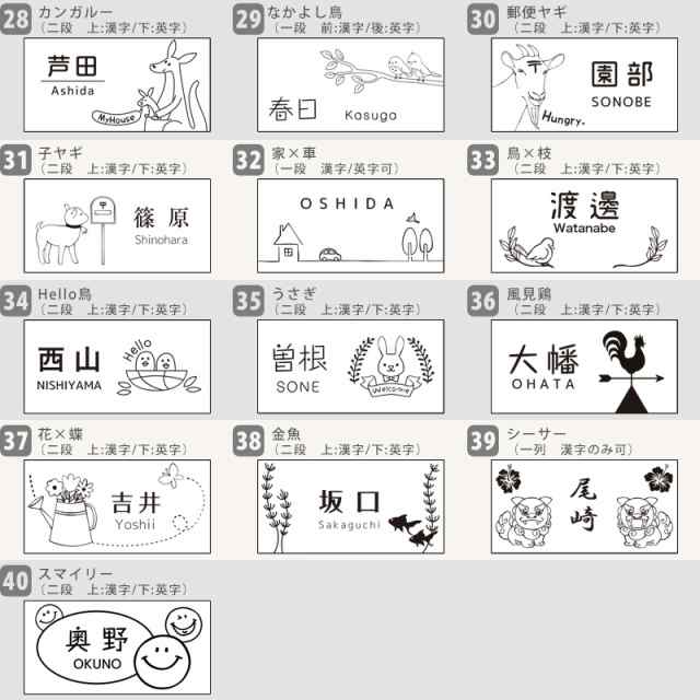 表札 玄関 1 2タイプ デザインa Sサイズ 80 40mm シール マグネット付き 戸建 ポスト かわいい おしゃれ 日本製 アクリル ネームプレーの通販はau Pay マーケット As Shop