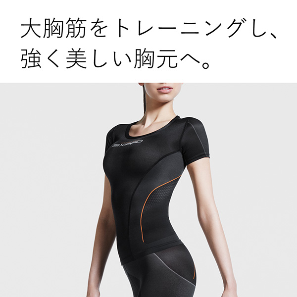 SIXPAD - シックスパッド　トレーニングスーツ　ショートスリーブトップ　女性Ｍ シックスパッド トレーニングスーツ ショートスリーブトップ