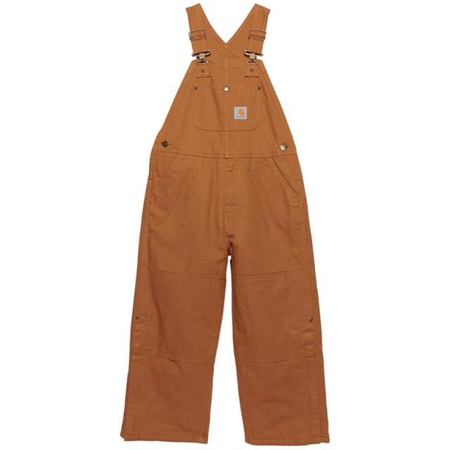 カーハート オーバーオール キッズ キャンバス ビブ オーバーオール つなぎ サロペット 男の子 子供服 ボーイズ 綿 コットン ブラウン 防寒 秋冬 暖かい ワークウェア 100 110 120 130 140 150 160 170cm Carhartt Boys Canvas Bib Overall Carharrt Brown 送料無料_1