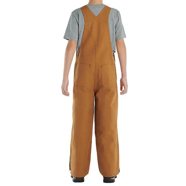カーハート オーバーオール キッズ キャンバス ビブ オーバーオール つなぎ サロペット 男の子 子供服 ボーイズ 綿 コットン ブラウン 防寒 秋冬 暖かい ワークウェア 100 110 120 130 140 150 160 170cm Carhartt Boys Canvas Bib Overall Carharrt Brown 送料無料_3