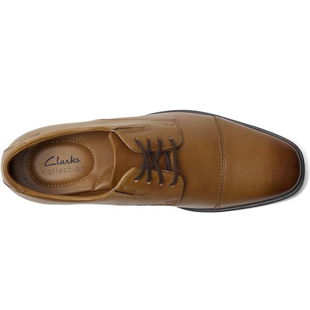 クラークス メンズ シューズ ティルデン キャップ Clarks men Clarks Tilden Cap 靴 革靴 ビジネスシューズ ビジネス 仕事 仕事用 通勤 紳士 ブランド Dark Tan Leather_1