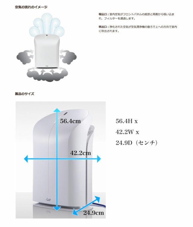 Rabbit Air BioGS 2.0 空気清浄機 グッドデザイン賞 レッドドット賞 おしゃれ 静音 スマート 操作性 静か 寝室用 コンパクト  場所をとら