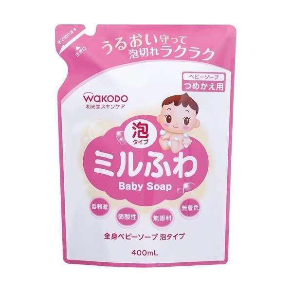 ミルふわ 全身ベビーソープ泡タイプ 詰替え用 400ml つめかえ ボディ