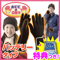 特典【送料無料+お米+ポイント】 コードレスおててのこたつ SHG-04B バッテリータイプ ヒーター付インナーグローブ お手