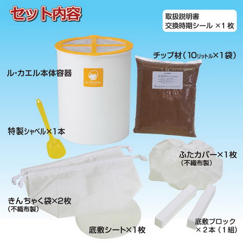 ル・カエル基本セット 家庭用コンポスト容器 生ゴミ処理機 ルカエル 生ごみ処理器_1