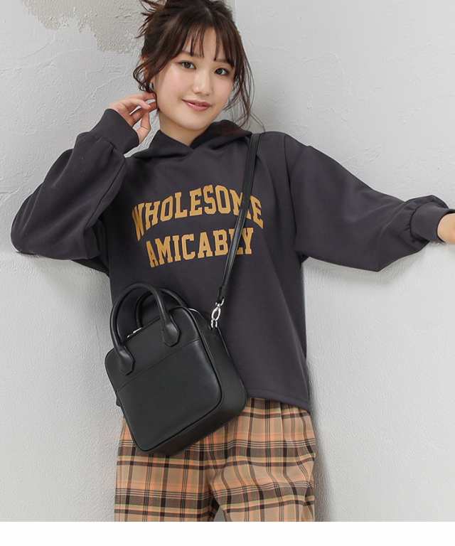 Honeys レディース トップス ロゴパーカー 秋服 冬服 ショート丈 短丈