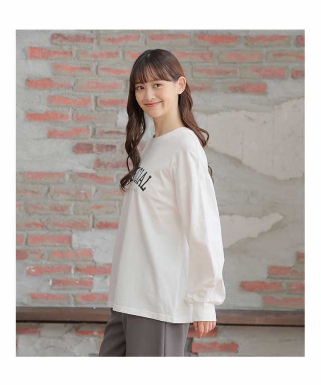 トップス カットソー Tシャツ 長袖 ゆったり ビッグシルエット 綿100