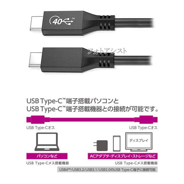 Panasonic/パナソニック対応 USB4 (TypeC-TypeC) 0.5m ブラック Part.2 40Gbps USB-IF認証 USB  PD対応 100W Thunderbolt 4/3 互換 送の通販はau PAY マーケット フォトアシスト au PAY  マーケット－通販サイト