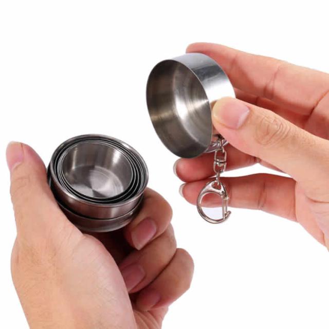 折り畳みステンレス カップ キーホルダー付 コンパクトサイズ 収納便利 伸縮可能 持ち運び便利 軽量 Foc256の通販はau Pay マーケット オリジンモール 19 24日 還元祭クーポン有 Au Pay マーケット店