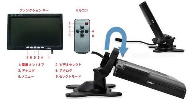 カメラ・モニターセット カメラ2個 12/24V兼用 フロント／バックカメラ同時使用可 7インチモニター 防水暗視カメラ×2 OMT72SETの通販は