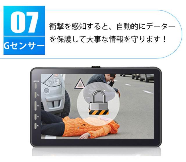 12/24V車対応 トラック向けドライブレコーダー 7インチ液晶モニター バックカメラ付属 前後カメラ同時記録 25m配線付き DRU460NEW_11
