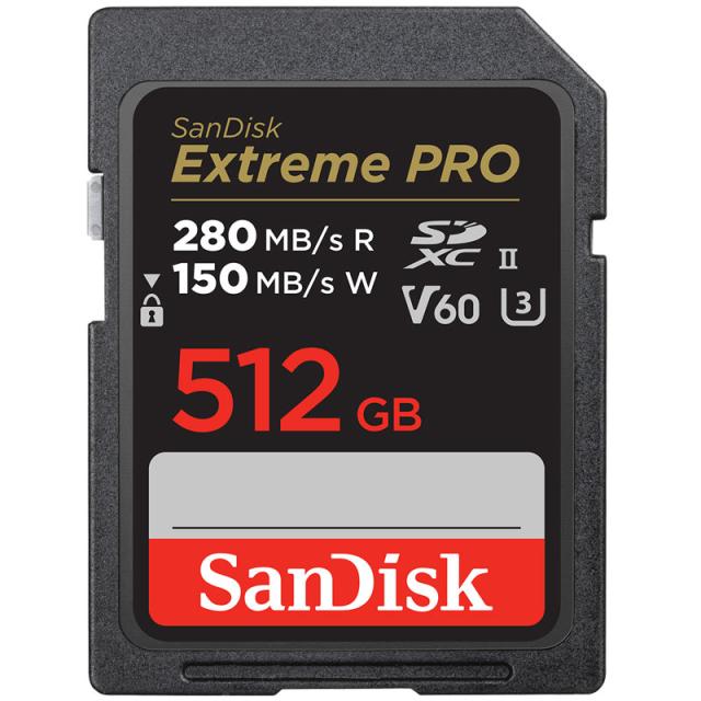 SDカード 512GB SanDisk Extreme PRO SDXCカード UHS-II サンディスク U3 V60 6K 4K R:280MB/s W:150MB/s SDSDXEP-512G-GN4IN 海外パッケージ 宅配便配送 ポイント消化