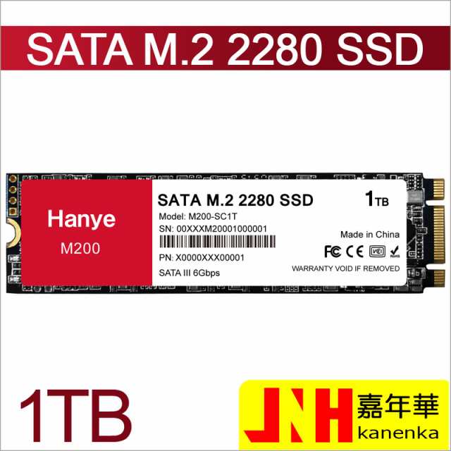 Hanye SSD 1TB 内蔵 SATA M.2 2280 SATA III 6.0Gb/s M200 正規代理店品 国内3年保証 ネコポス送料無料 ポイント消化