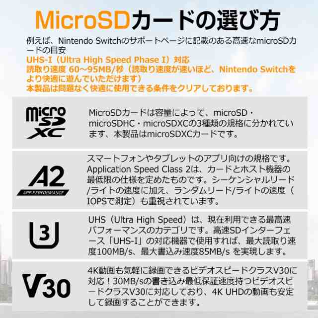 microSDXC 128GB JNHブランド 超高速 R:100MB/S W:85MB/S Class10 UHS-I U3 V30 4K  Ultra HD A2対応 5年保証 Nintendo Switch/DJI OSMOの通販はau PAY マーケット - 嘉年華 | au PAY  マーケット－通販サイト
