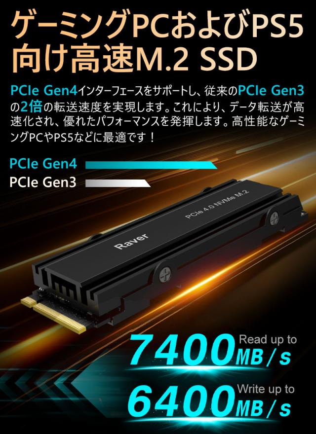SSD 2TB 最大読込速度7400MB/s 内蔵SSD ゲーミング 4k ssd 2tb - Temu 