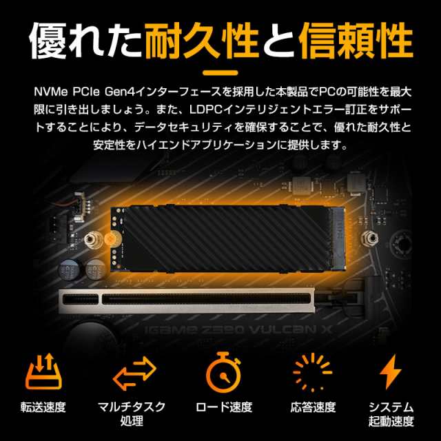 2TB TLC SSD NVMe PCIe Gen4 ヒートシンク有り PS5 - PCパーツ