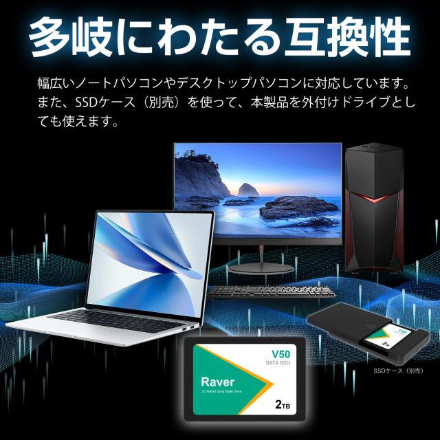 SSD 2TB 内蔵型 Raver 2.5インチ 7mm 3D NAND採用 SATAIII 6Gb/s 550MB/s PS4動作確認済み 国内正規品  国内3年保証  宅配便配送_4